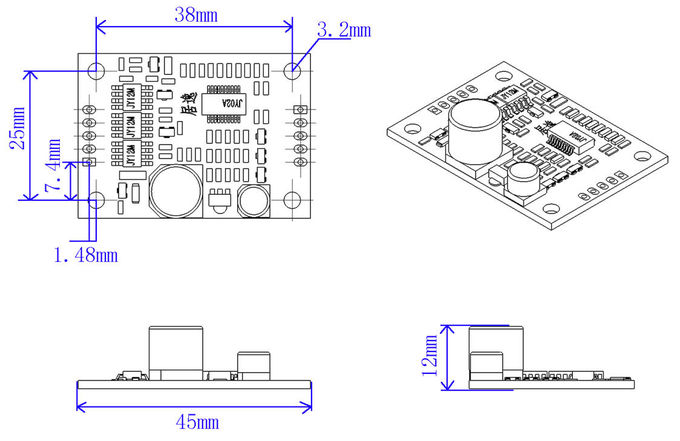 JYQD - tablero de control de motor de V8.10B DC Sensorless, conductor tamaño pequeño Board de Bldc